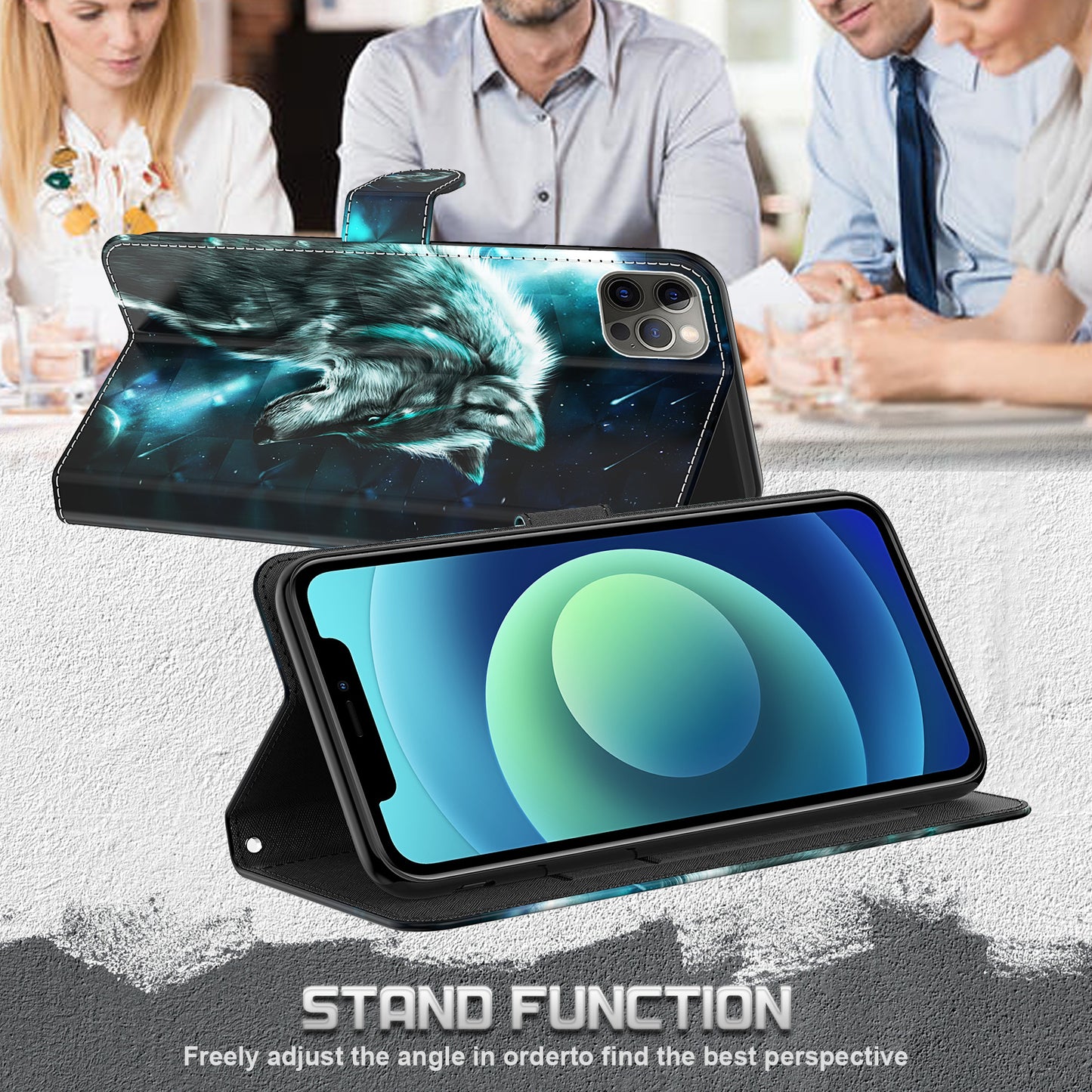 Pattern Printing Wallet Stand PU Leather Phone Case Shell for Nokia 5.4