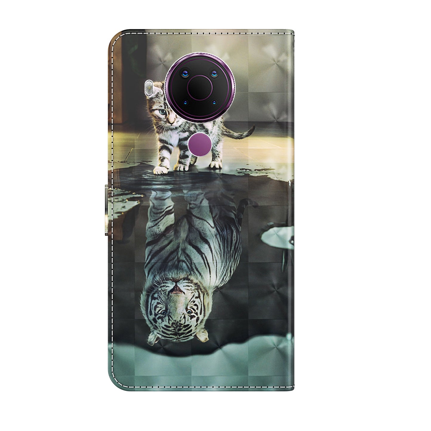 Pattern Printing Wallet Stand PU Leather Phone Case Shell for Nokia 5.4