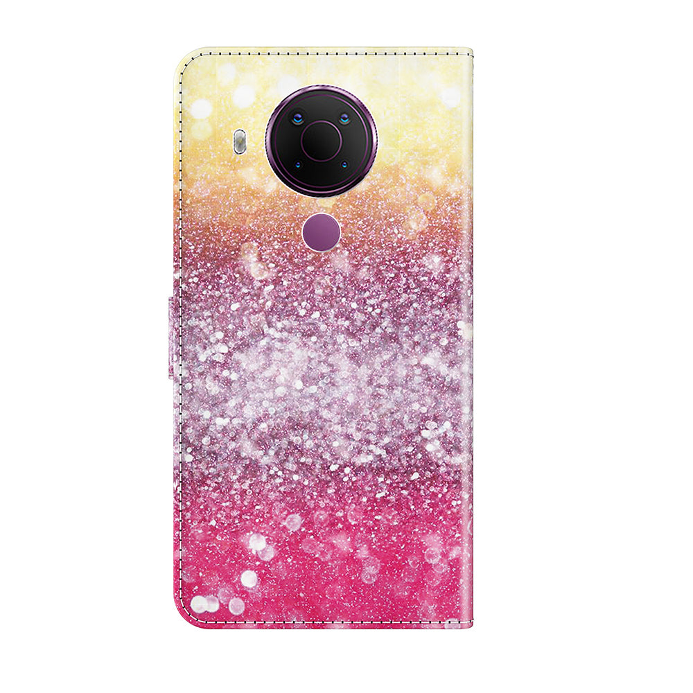 Pattern Printing Wallet Stand PU Leather Phone Case Shell for Nokia 5.4