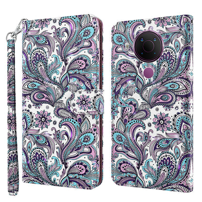Pattern Printing Wallet Stand PU Leather Phone Case Shell for Nokia 5.4