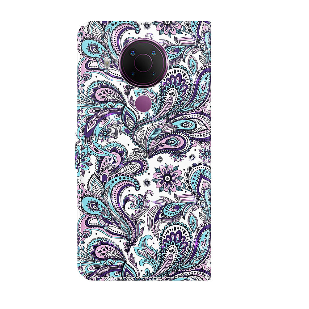 Pattern Printing Wallet Stand PU Leather Phone Case Shell for Nokia 5.4