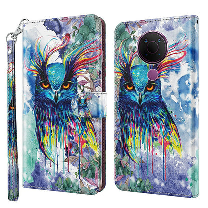 Pattern Printing Wallet Stand PU Leather Phone Case Shell for Nokia 5.4