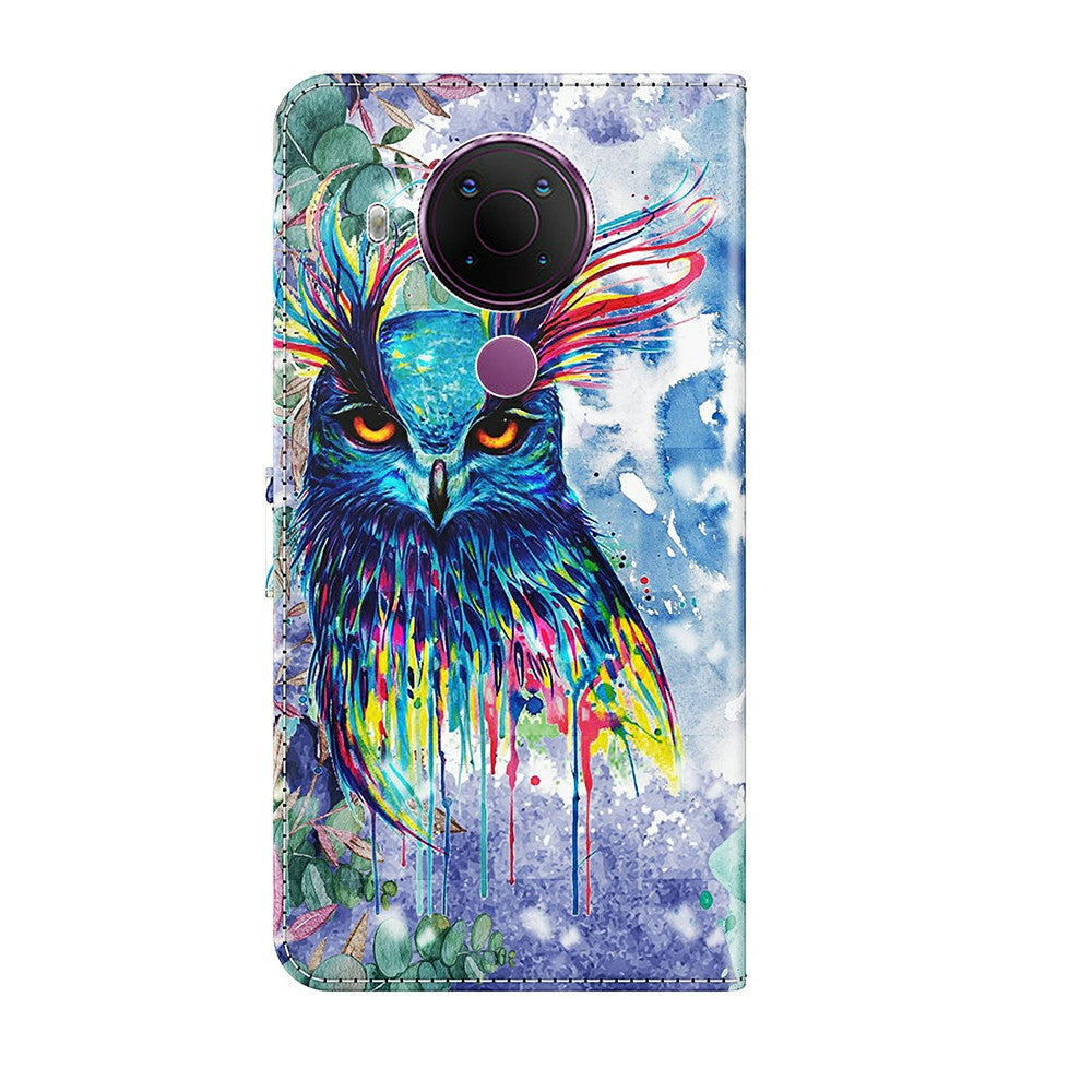 Pattern Printing Wallet Stand PU Leather Phone Case Shell for Nokia 5.4