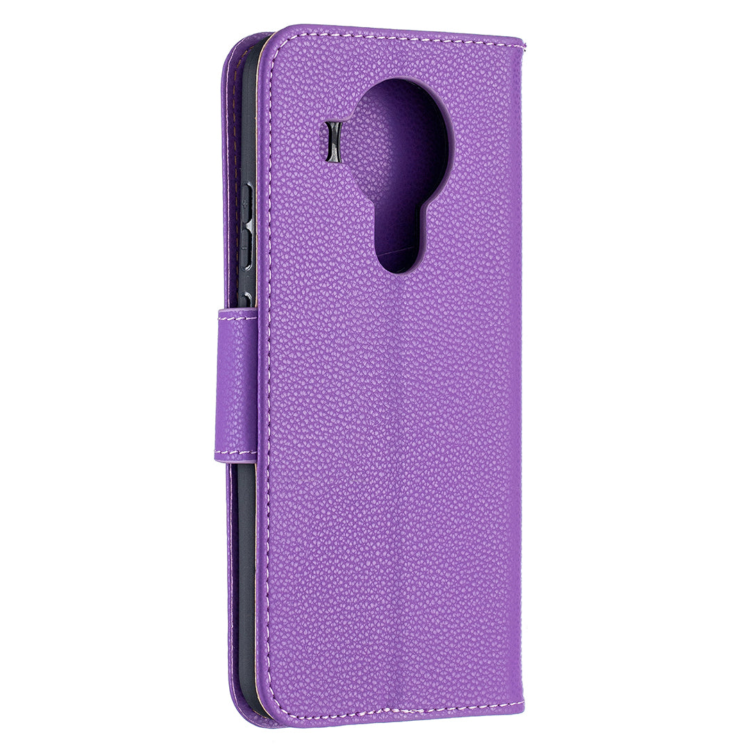 Litchi Surface with Wallet Leather Stand Case for Nokia 5.4
