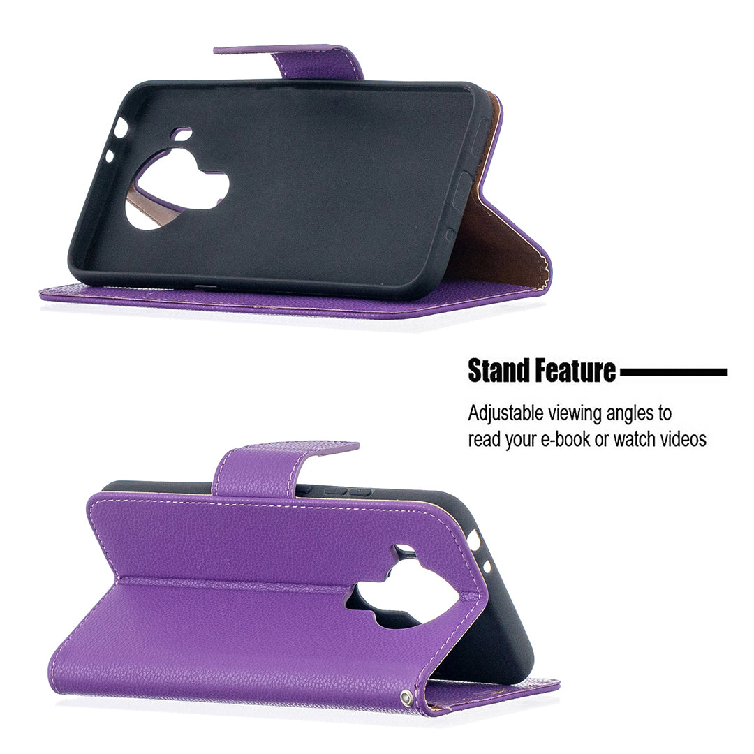 Litchi Surface with Wallet Leather Stand Case for Nokia 5.4