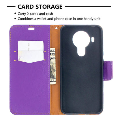 Litchi Surface with Wallet Leather Stand Case for Nokia 5.4
