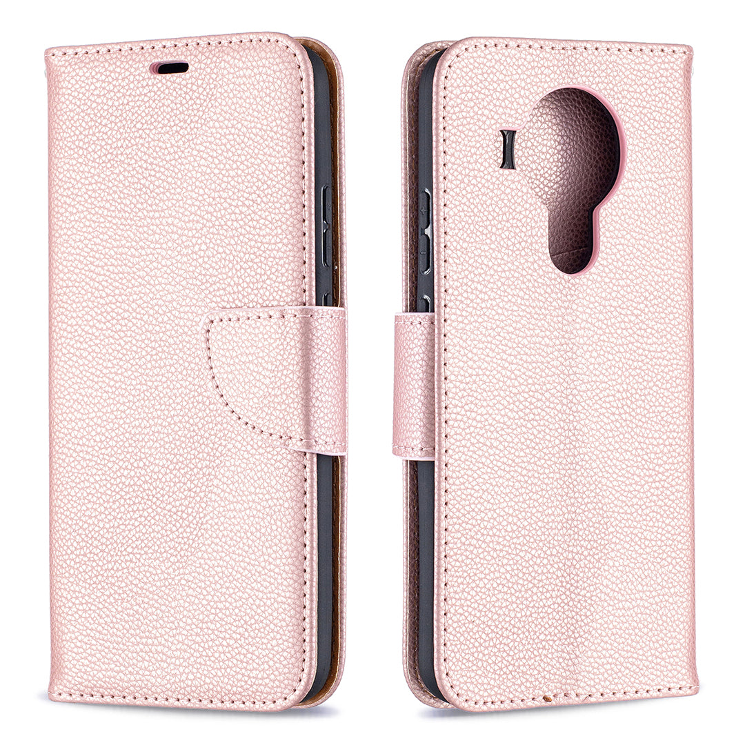 Litchi Surface with Wallet Leather Stand Case for Nokia 5.4