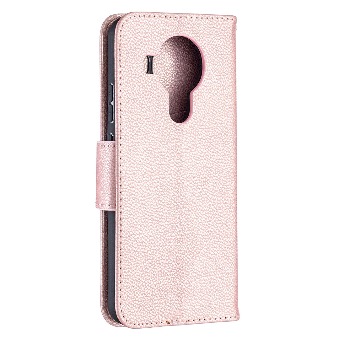 Litchi Surface with Wallet Leather Stand Case for Nokia 5.4