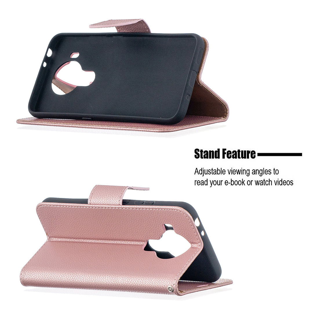 Litchi Surface with Wallet Leather Stand Case for Nokia 5.4