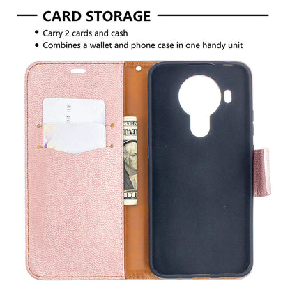 Litchi Surface with Wallet Leather Stand Case for Nokia 5.4