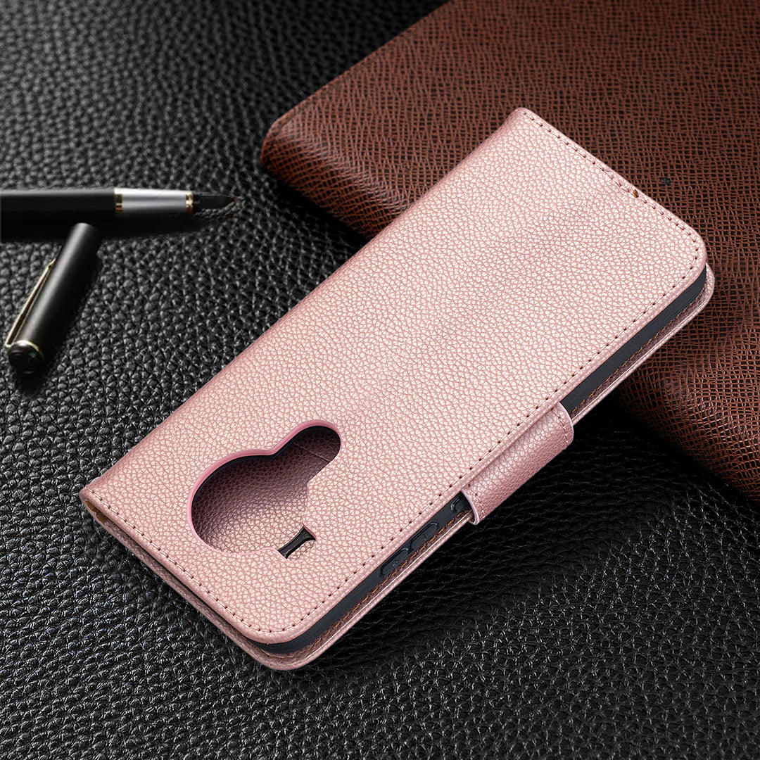 Litchi Surface with Wallet Leather Stand Case for Nokia 5.4