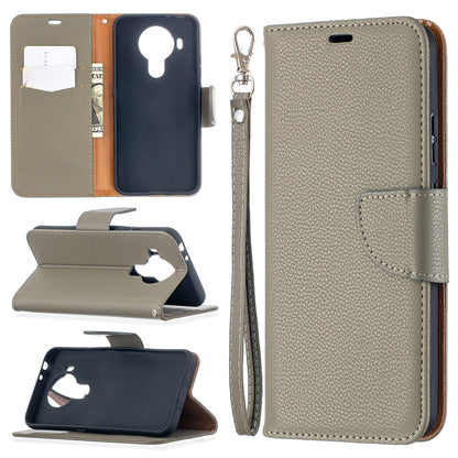Litchi Surface with Wallet Leather Stand Case for Nokia 5.4