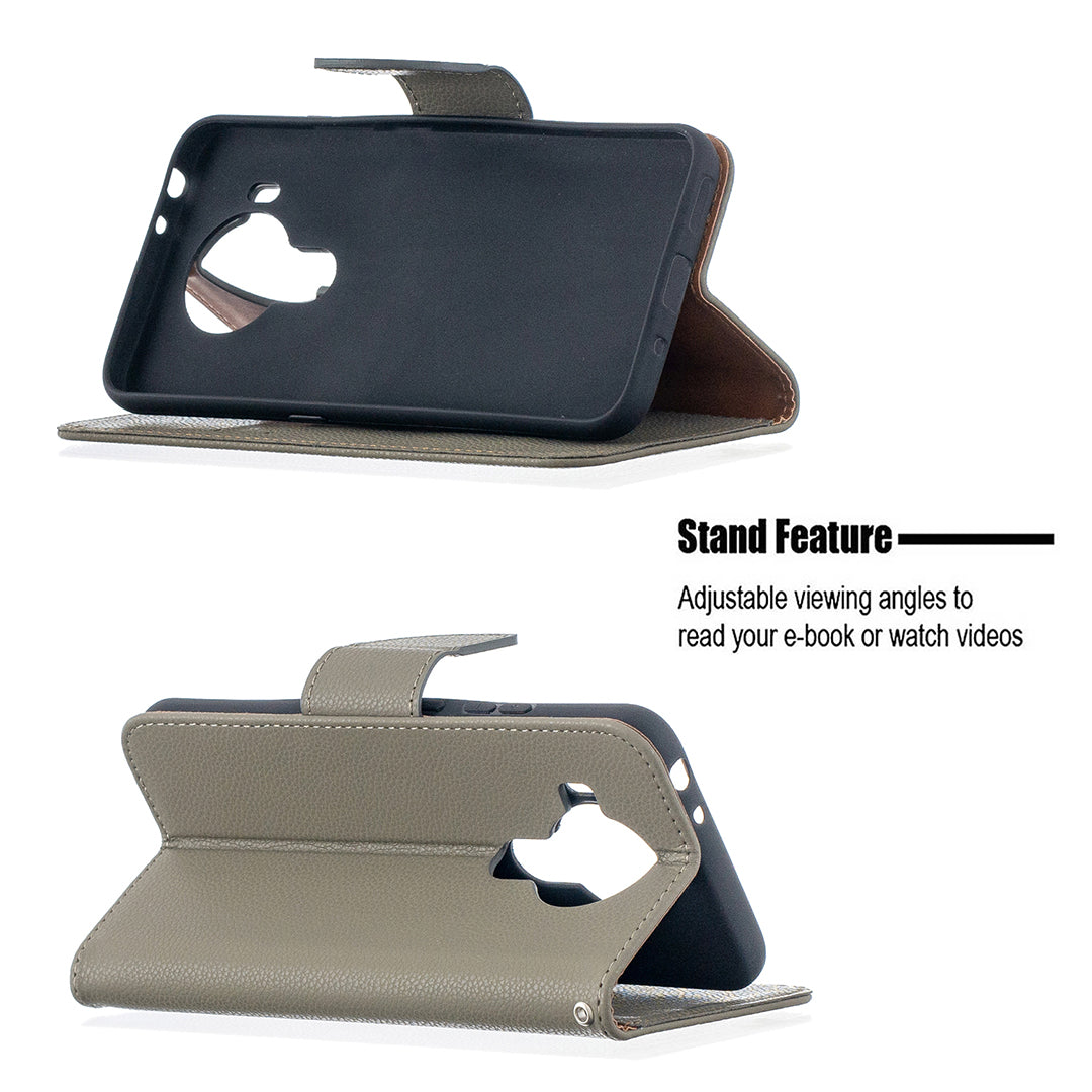 Litchi Surface with Wallet Leather Stand Case for Nokia 5.4
