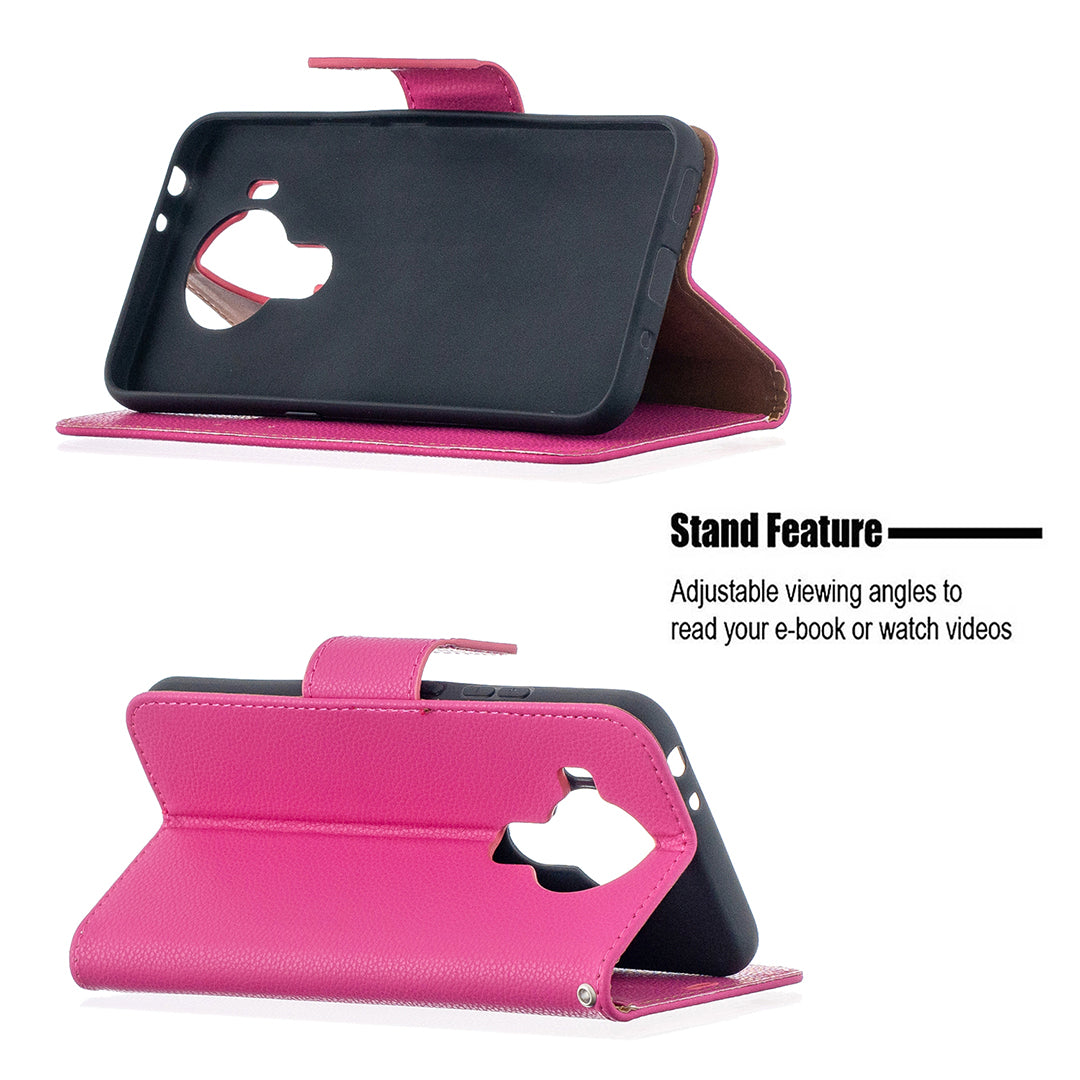 Litchi Surface with Wallet Leather Stand Case for Nokia 5.4