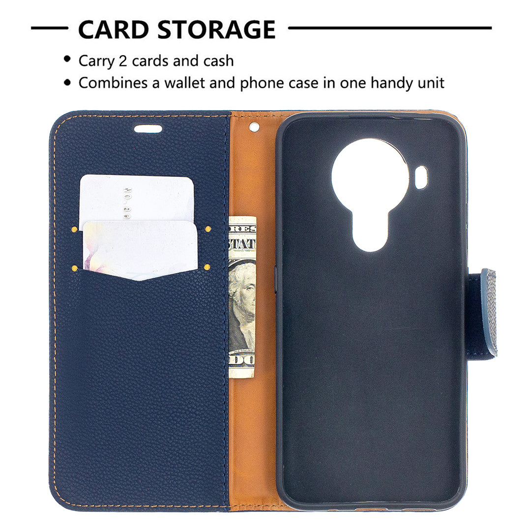 Litchi Surface with Wallet Leather Stand Case for Nokia 5.4
