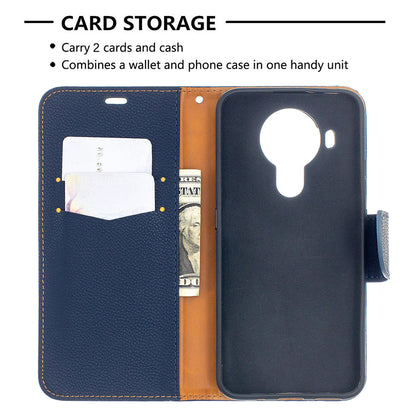 Litchi Surface with Wallet Leather Stand Case for Nokia 5.4