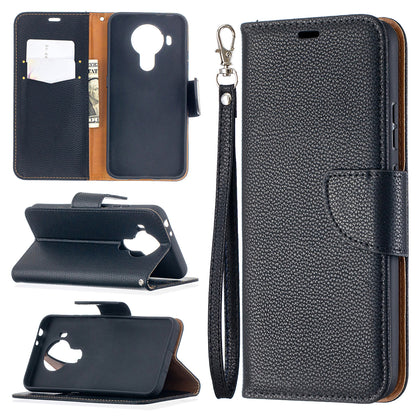 Litchi Surface with Wallet Leather Stand Case for Nokia 5.4