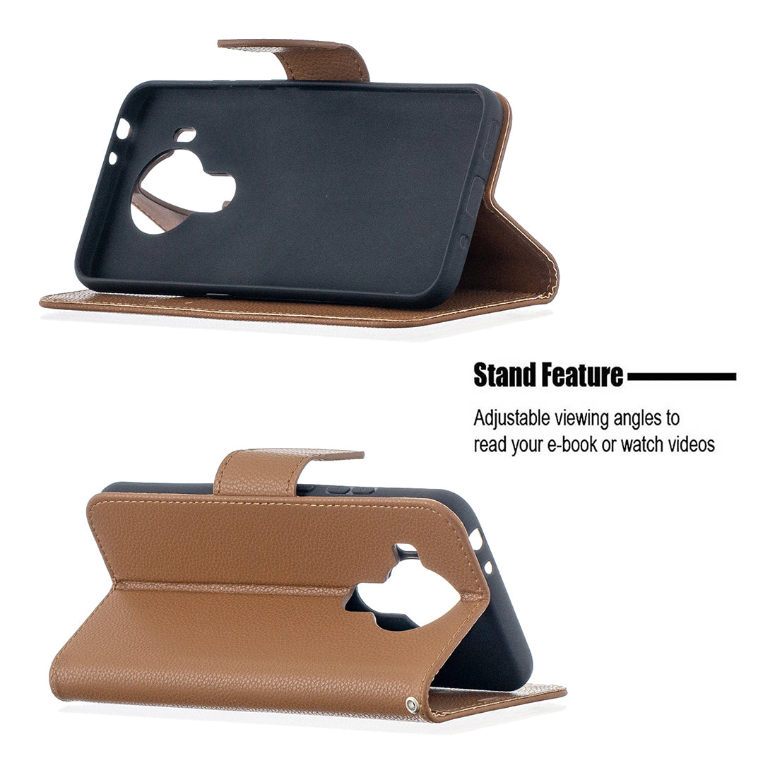 Litchi Surface with Wallet Leather Stand Case for Nokia 5.4