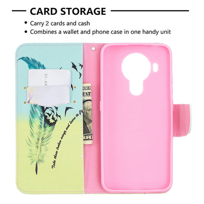 Pattern Printing Magnetic PU Leather Stand Wallet Phone Case Shell for Nokia 5.4