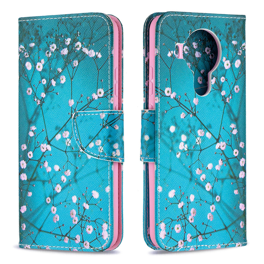 Pattern Printing Magnetic PU Leather Stand Wallet Phone Case Shell for Nokia 5.4