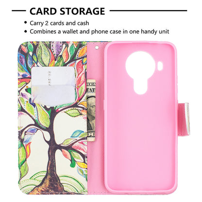 Pattern Printing Magnetic PU Leather Stand Wallet Phone Case Shell for Nokia 5.4