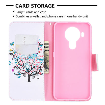 Pattern Printing Magnetic PU Leather Stand Wallet Phone Case Shell for Nokia 5.4