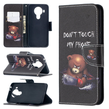 Pattern Printing Magnetic PU Leather Stand Wallet Phone Case Shell for Nokia 5.4