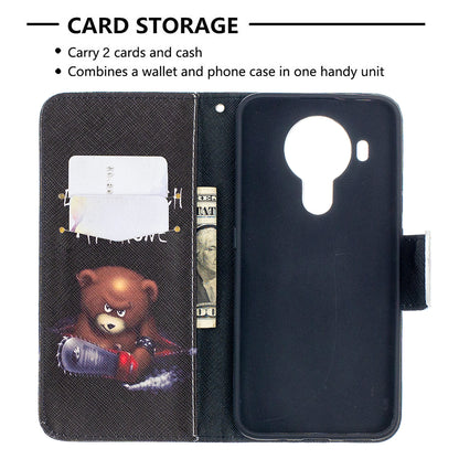 Pattern Printing Magnetic PU Leather Stand Wallet Phone Case Shell for Nokia 5.4