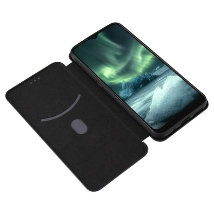 Anti-Scratch Carbon Fiber Texture Auto-absorbed Card Holder Cover Case for Nokia 6.3 / G10 / G20