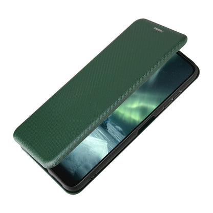 Anti-Scratch Carbon Fiber Texture Auto-absorbed Card Holder Cover Case for Nokia 6.3 / G10 / G20