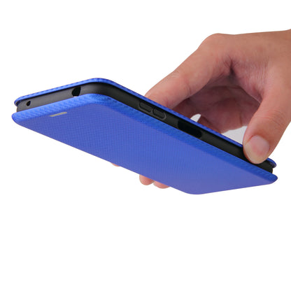 Anti-Scratch Carbon Fiber Texture Auto-absorbed Card Holder Cover Case for Nokia 6.3 / G10 / G20