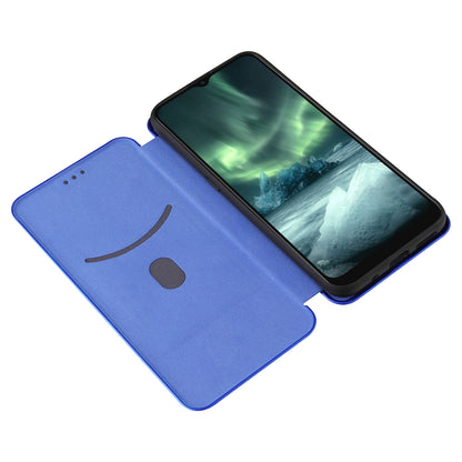 Anti-Scratch Carbon Fiber Texture Auto-absorbed Card Holder Cover Case for Nokia 6.3 / G10 / G20