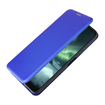 Anti-Scratch Carbon Fiber Texture Auto-absorbed Card Holder Cover Case for Nokia 6.3 / G10 / G20