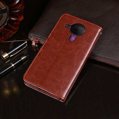 IDEWEI Wallet Design Crazy Horse Texture Leather Mobile Casing for Nokia 5.4