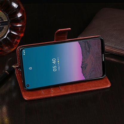 IDEWEI Wallet Design Crazy Horse Texture Leather Mobile Casing for Nokia 5.4