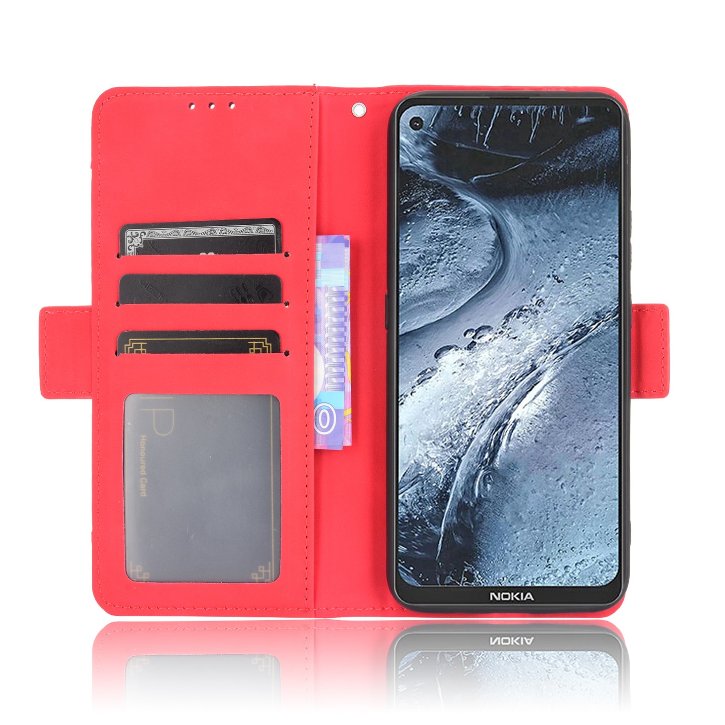 Leather Wallet Protective Case with Multiple Card Slots for Nokia 7.3