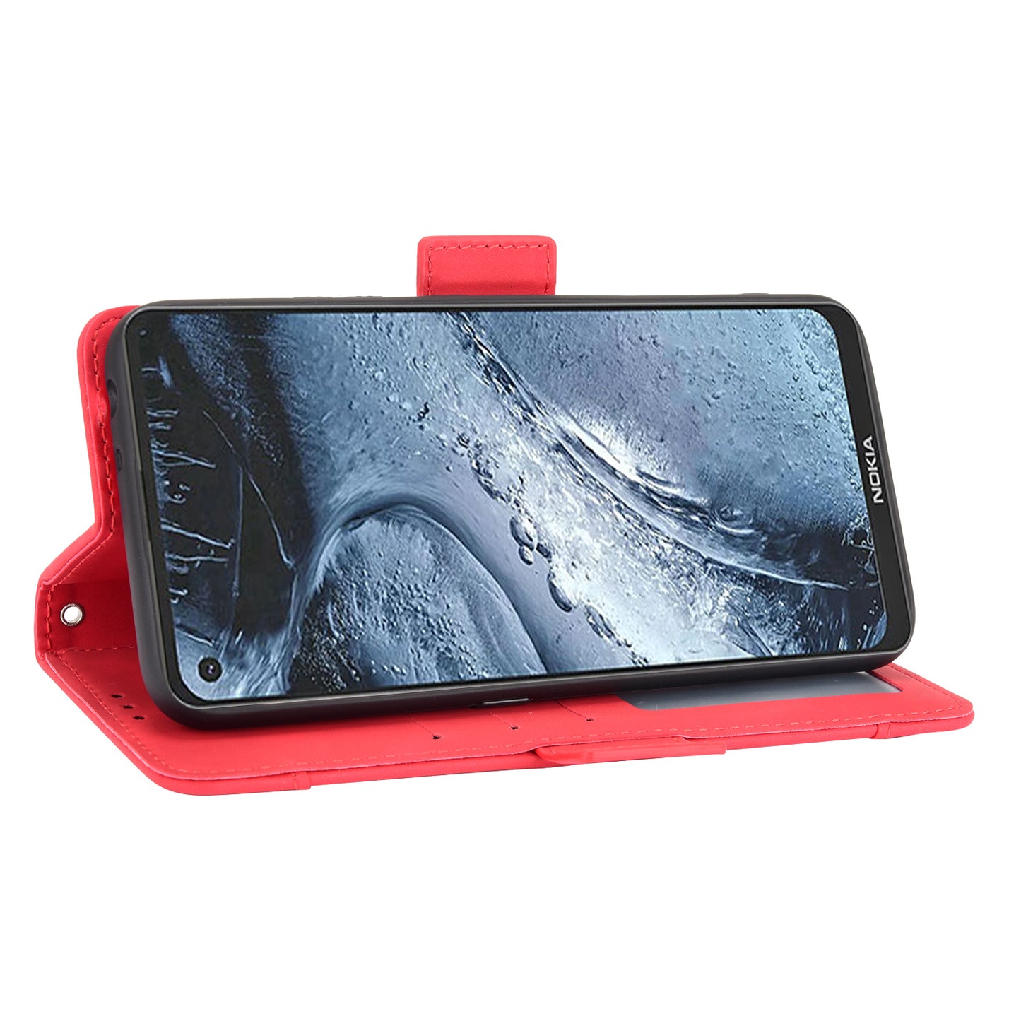 Leather Wallet Protective Case with Multiple Card Slots for Nokia 7.3