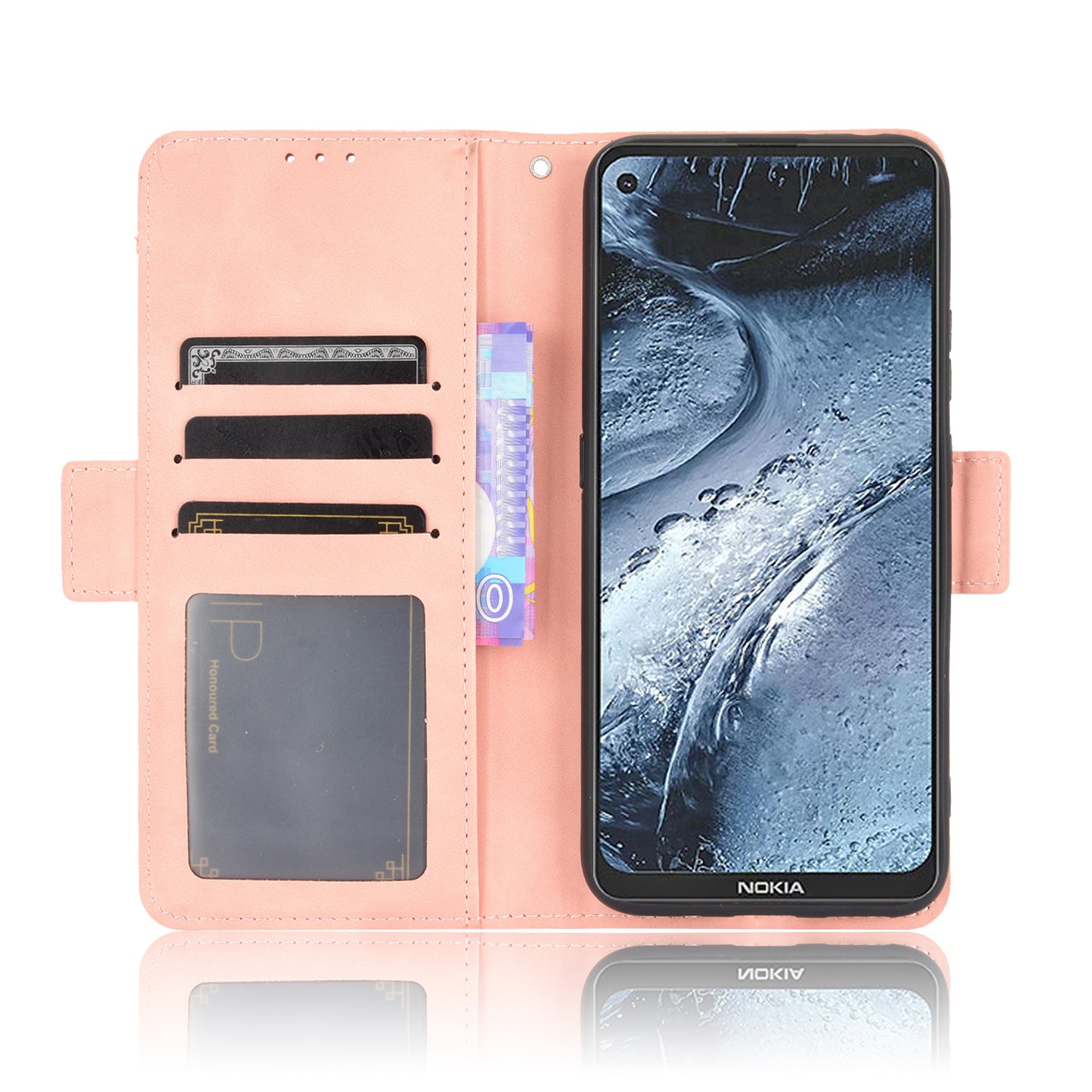 Leather Wallet Protective Case with Multiple Card Slots for Nokia 7.3