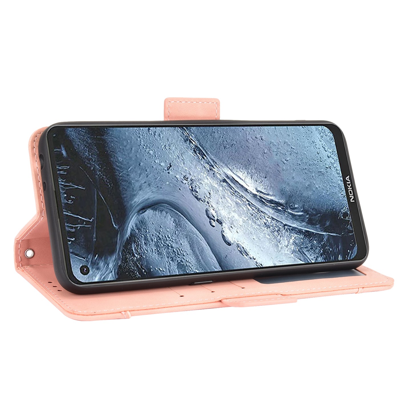 Leather Wallet Protective Case with Multiple Card Slots for Nokia 7.3