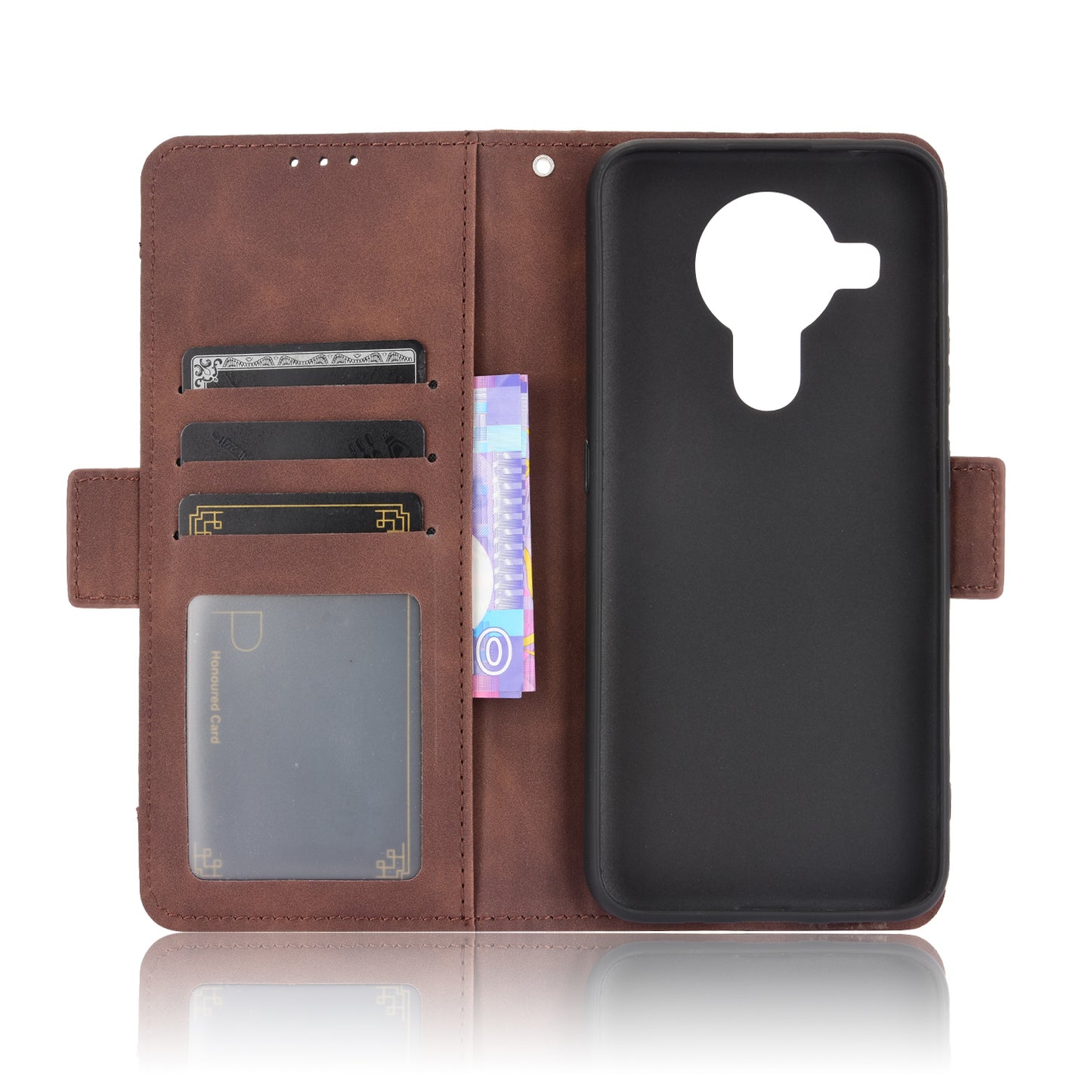 Leather Wallet Protective Case with Multiple Card Slots for Nokia 7.3