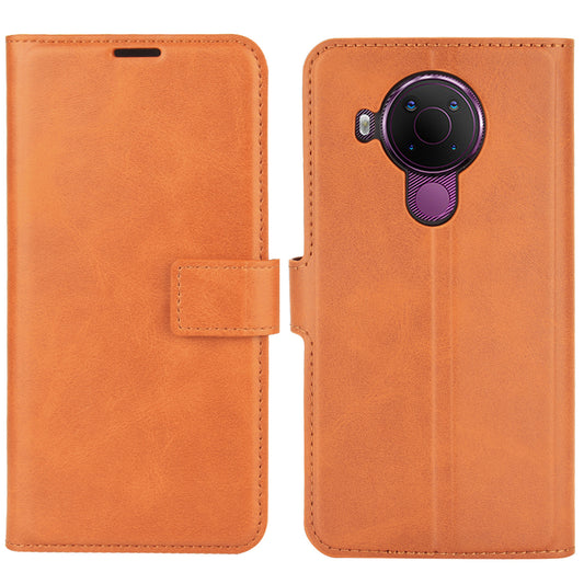 For Nokia 5.4 Magnetic Clasp Leather Mobile Phone Case Wallet Stand Cover