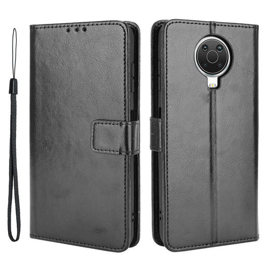 Crazy Horse Skin with Wallet Stand Leather Shell with Strap for Nokia G20/G10/6.3