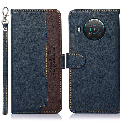 KHAZNEH RFID Anti-theft Swiping Function Design Leather Phone Case Litchi Skin Cover for Nokia X10/X20
