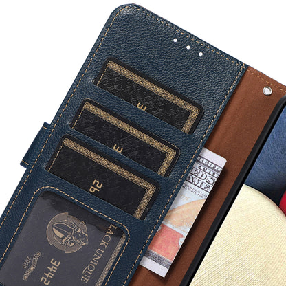 KHAZNEH RFID Anti-theft Swiping Function Design Leather Phone Case Litchi Skin Cover for Nokia X10/X20