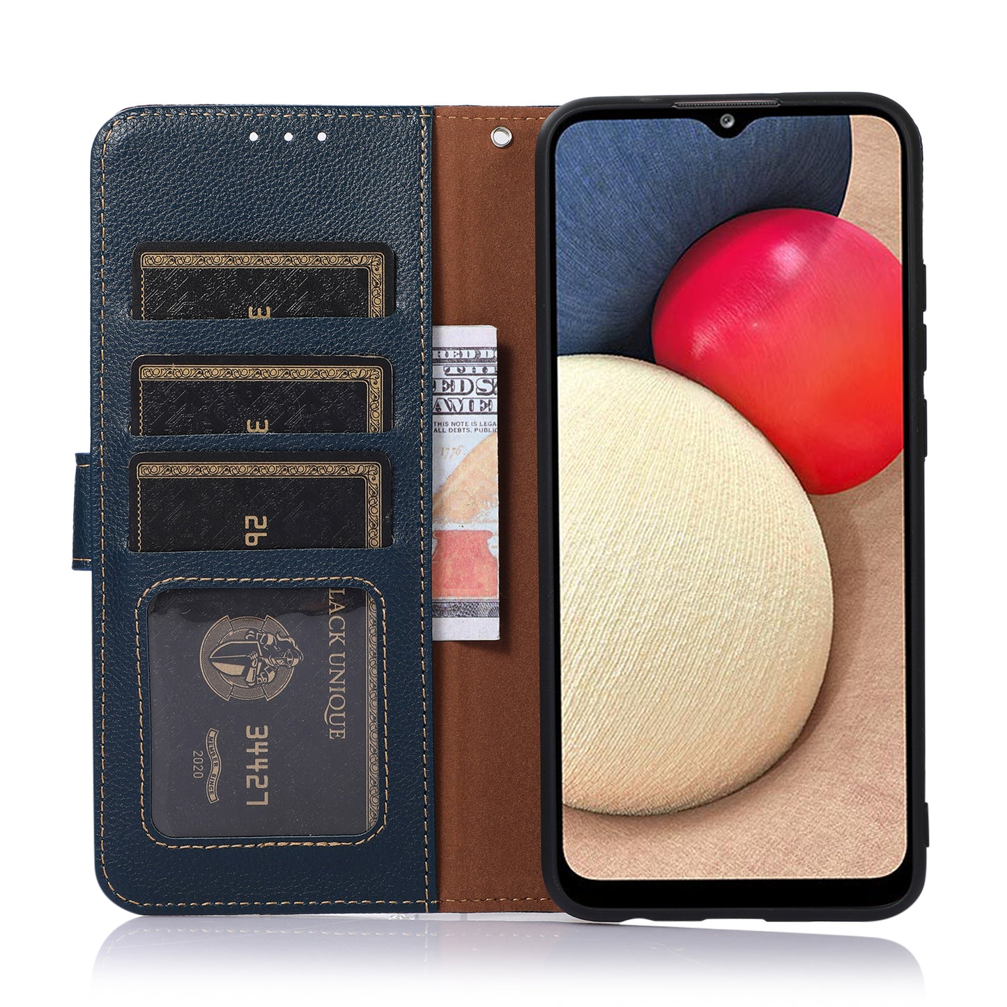 KHAZNEH RFID Anti-theft Swiping Function Design Leather Phone Case Litchi Skin Cover for Nokia X10/X20