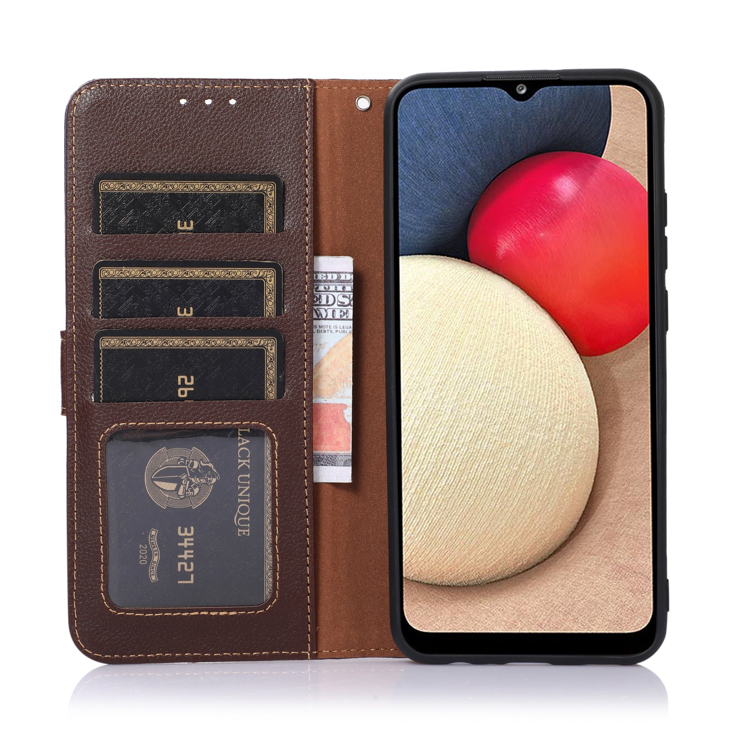 KHAZNEH RFID Anti-theft Swiping Function Design Leather Phone Case Litchi Skin Cover for Nokia X10/X20