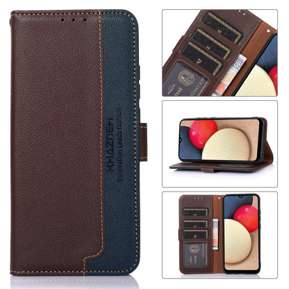KHAZNEH RFID Anti-theft Swiping Function Design Leather Phone Case Litchi Skin Cover for Nokia X10/X20