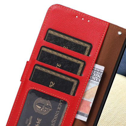KHAZNEH RFID Anti-theft Swiping Function Design Leather Phone Case Litchi Skin Cover for Nokia X10/X20