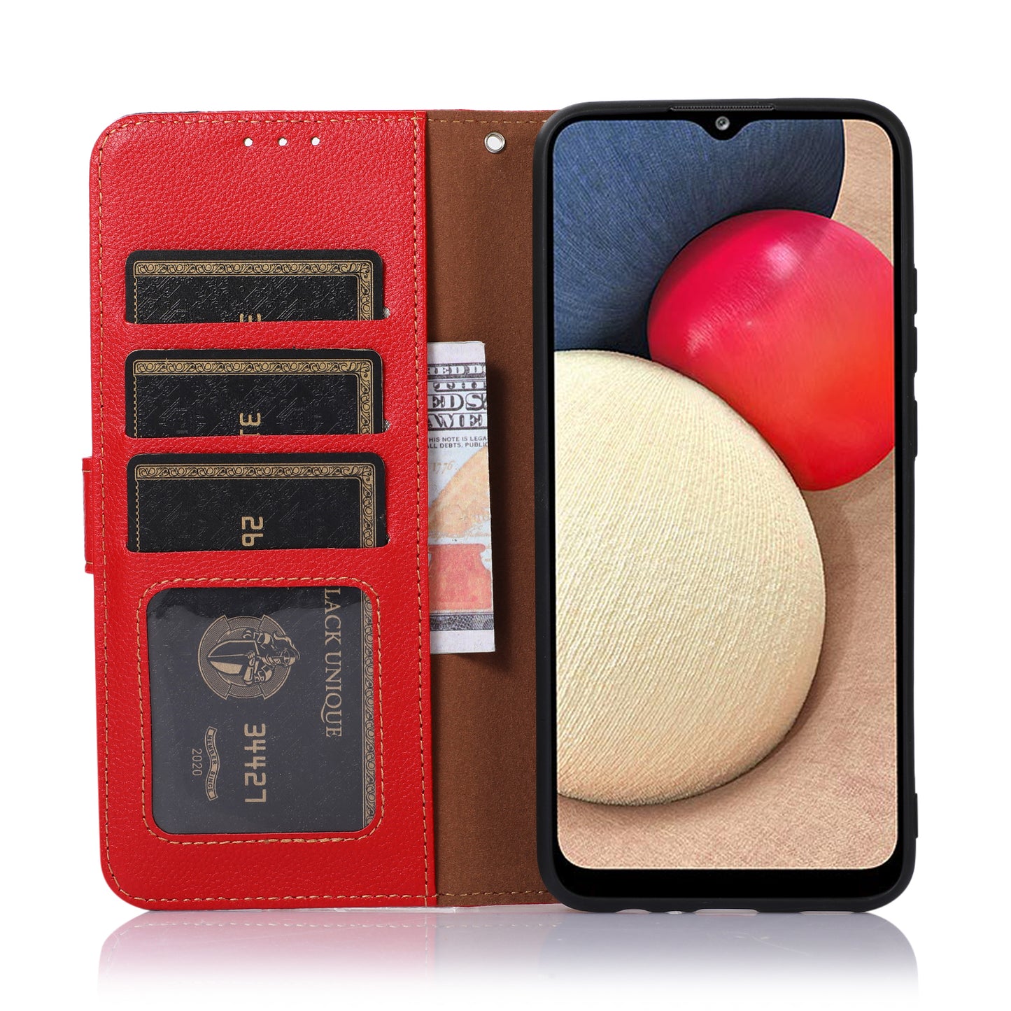 KHAZNEH RFID Anti-theft Swiping Function Design Leather Phone Case Litchi Skin Cover for Nokia X10/X20