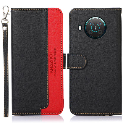 KHAZNEH RFID Anti-theft Swiping Function Design Leather Phone Case Litchi Skin Cover for Nokia X10/X20